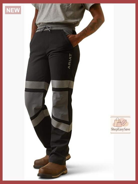 Pants - Slim Leg Pull-On Work Utility Pants Stretch Cargo Straight Leg Mid Rise